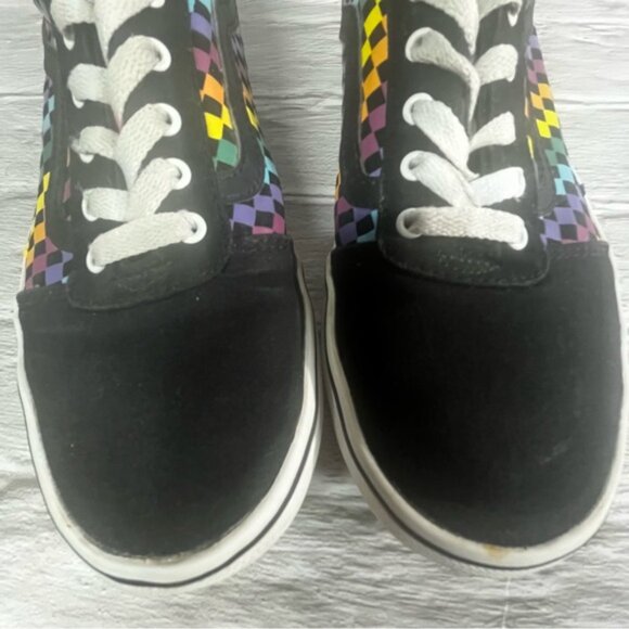 Vans Old Skool Checkered Multi Colored Rainbow Sneakers Youth Unisex - Picture 3 of 11